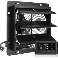 Vevor avtrekksvifte med lukkemekanisme, 254 mm med temperatur- og fuktighetskontroller, EC-motor, 843 CFM, justerbar veggmontert loftsvifte med variabel hastighet, ventilasjon og kjøling for drivhus,