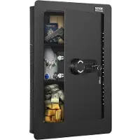 Vevor 25,59" høy veggsafe 3-lags skjult safe med tastaturhyller og nøkkelholdere