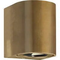 Nordlux Utendørs LED-vegglampe Canto 2, messing, 10 cm, opp/ned, IP44