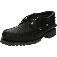 Timberland for man. TB0A2PDQA3L1 Authentic Leather Boat Shoes black (42 W), Flat, Laces, Casual