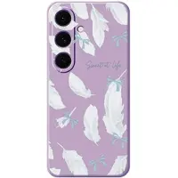 Mtp Products Samsung Galaxy S25 FE Fjærmønster TPU-deksel - Lilla