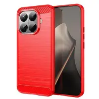 Mtp Products Xiaomi 15T Pro børstet TPU-deksel - karbonfiber - rød
