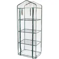 MonsterShop Minidrivhus 4-lags med plastlokk