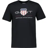 Gant for man. 2003199 T-shirt with black shield (S), Casual, Cotton, Short sleeve