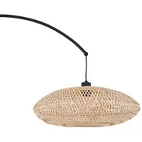 LINDBY buelampe Solvian, svart/natur, bambus, metall
