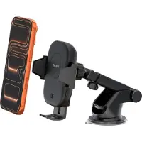 Deltaco - Trådløs ladeholder for bil - 15 watt - QC - svart