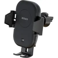 Deltaco - Trådløs ladeholder for bil - 15 watt - QC - svart