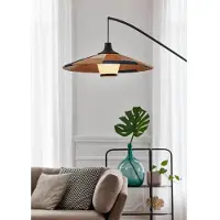 Forestier Parrot gulvlampe med abacá-skjerm, grønn