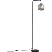 QAZQA Design gulvlampe svart med røykglass - Ana