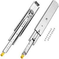 Vevor 1 par fullt uttrekkbare skuffeskinner 18 20 22 28 30 32 36 38 40 44 48 52 56 60 tommer, 500 lbs lastekapasitet låsbare skuffeskinner, kulelager med låsbar sidemontert skuffeskinne