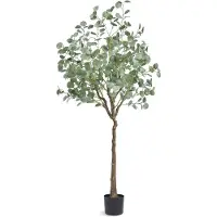 Vevor kunstig eukalyptustre, 1,8 m høy kunstig plante, sikkert PE-materiale og veltebeskyttelse, lettstelt plante, naturtro grønt kunstig pottetre for hjemmekontordekor innendørs utendørs