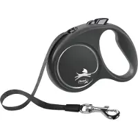 Flexi Black Design S bånd 5 m, 15 kg, sort
