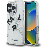 Karl Lagerfeld IML Sketched Graphic-etui for iPhone 16 Pro - Klar