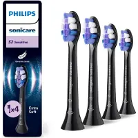 Philips Sensitive HX6054/88 4-pack borsthuvuden, 4 styck, Svart, 3 månad (er), Extra mjuk, , DiamondClean, DiamondClean 9000, DiamondClean Smart, EasyClean, Essence+, ExpertClean,...