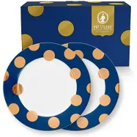 Pip studio Set/2 Plates Dot Navy 21cm