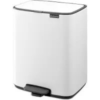 Brabantia Bo Pedal Bin, 12 l, Rektangulær, Stål, Hvit, Pedal, 292 mm