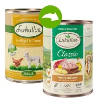 Lukullus Økonomipakke 24 x 400 g - Villkanin & kalkun