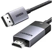 UGREEN DP115 DisplayPort til HDMI-kabel 8k 60 Hz 1 m (80395), svart
