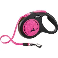Flexi New Neon reim-bånd, rosa, 5 m - M: inntil 25 kg