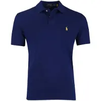 Ralph Lauren for man. 710782592009 Navy pique polo shirt (XXL), Casual, Cotton, Short sleeve