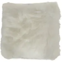 Borg Living Pyntepute - Fuskepels - 45x45 cm - Hvit - Myk sofapute