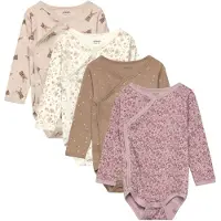 Pippi Slå-Om Bodyer I/e - 4-pack - Violet Ice - - 62 - Langermet Body