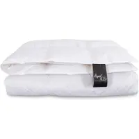 Norvigroup Dobbel moskusdun-dyne - Helårsdyne - Europeiske moskusdun - 200x220 cm - Dansk produsert - Royal By Borg - Varm dobbeltdyne