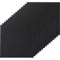 Vevor Teppefliser Skrell og Lim, 24” x 24” Firkantede Selvklebende Teppegulvfliser, Myke Polstrede Teppefliser, Enkel Montering Gjør-det-selv For Soverom Stue Innendørs Utendørs (15 Fliser, Karbon Sva