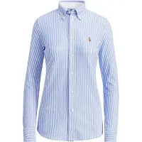 Ralph Lauren for woman. 211664416002 Knitted oxford shirt with blue stripes (M), Casual, Cotton, Long sleeve
