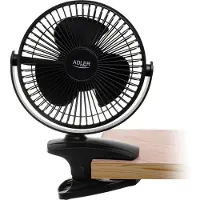 24hShop Ventiliatorius oppladbar bordvifte med klips AD 7342 Bordvifte Juodas Diameter 15,5 cm Greičių skaičius 3 Oscillasjon 5 W