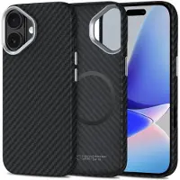 Tech-Protect Ion Carbon MagSafe-etui for iPhone 17 Pro Max - grå/sort