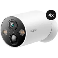 TP-LINK Tapo C425 4-Pack, IP-sikkerhetskamera, Utendørs, Trådløs, Tak/Vegg, Hvit, Kule (form)