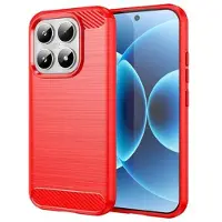 Mtp Products Xiaomi 17 børstet TPU-deksel - karbonfiber - rød