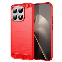 Mtp Products Xiaomi 15T børstet TPU-deksel - karbonfiber - rød