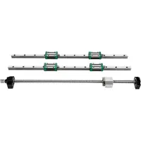 Vevor lineær føringsskinne 2 stk. HGR20-1700 mm lineær glideskinne med 1 stk. RM1605-1700 mm kuleskrue med BF12/BK12-sett lineær glideskinne føringsskinne firkantet for DIY CNC-rutere dreiebenker fres