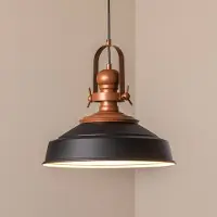 Opviq Hengelampe Craft, svart, metall, Ø 41 cm, E27