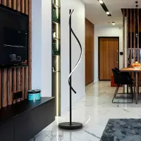 Schuller Valencia LED-gulvlampe Boa, høyde 170 cm, svart, metall