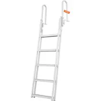 Vevor Dokkstige, oppfellbar, 5 trinn, 145 kg lastekapasitet, aluminiums pontongbåtstige med 10 cm bredt trinn og sklisikker pedal, svømmestige for skip/innsjø/basseng/marine ombordstigning