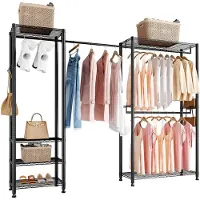 Vevor Klesstativ, Kraftig klesstativ, Frittstående klesstativ med stålramme, 363 kg lastekapasitet Garderobe med oppbevaringshyller for soverom, klesbutikk, gang