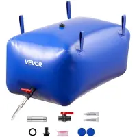 Vevor vannlagringsblære 240L stor vannpose, bærbar og sammenleggbar mykvannsbeholder, lekkasjesikker og rivesikker PVC-nødvannstank for bobil og utendørs bruk