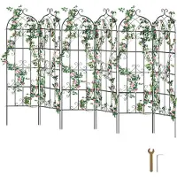 Vevor Hageespalier for klatreplanter, 71 x 20 tommer, 6-pakninger rustbestandig metallhageblomsterespalier, utendørs klatreroseespalier agurkstøtte, dekorativt klematisespalier for gårdsplasser og ple