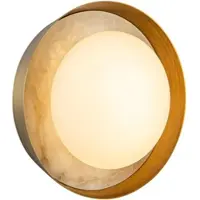 Quintiesse LED-vegglampe ALONSO, messing, Ø 22 cm Metall/glass/alabast