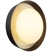 Quintiesse LED-vegglampe ALONSO, bronse, Ø 22 cm, metall/glass/alabast