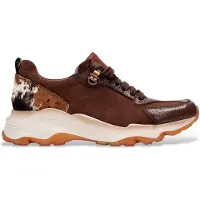 Hispanitas for woman. ZHI254404 Brown Nepal Leather Sneakers (38), 3 to 5 cm, Laces, Casual