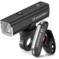 Wozinsky WSBLB3 Front (1000 lm) and Rear USB-C Bike Light Set - Black