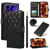 Mtp Products Xiaomi 17 Pro Max Luksuriøst Vattert Lommeboketui - Svart