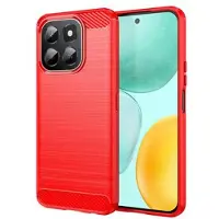 Mtp Products Honor X6c børstet TPU-deksel - karbonfiber - rød