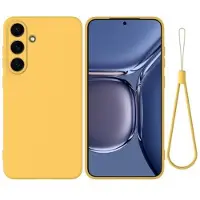 Mtp Products Samsung Galaxy S25 FE Flytende silikon-deksel med håndstropp - gul
