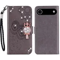 Mtp Products iPhone Air Ugle Rhinestone Lommebok-deksel - grå