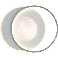Globo LED-taklampe Moon, svart/grå, metall, 37 cm